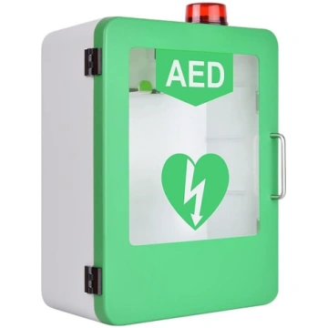 AED defibrilatora sienas skapī uzstādīts uzglabāša