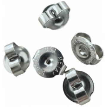 Steel Palladium Ear Studs - Hypoallergenic, 6 mm (