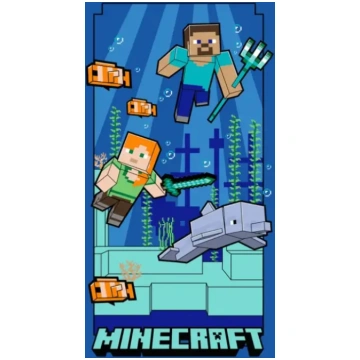 Ręcznik plażowy 70x140 Minecraft Podwodna zabawa n