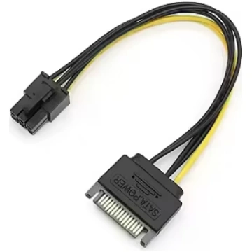 RoGer SAPCIE6P 15pin SATA Power to 6pin PCIe Adapt