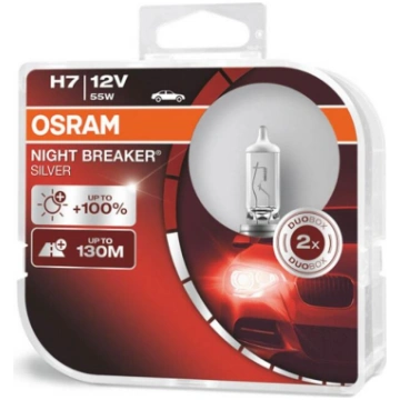 Spuldzes Osram H7 12V NIGHT BREAKER SILVER +100% /