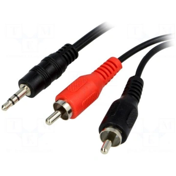 Cable | Jack 3.5mm plug,RCA plug x2 | 1.2m | black