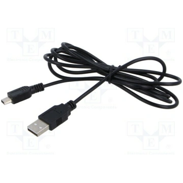 Cable; USB 2.0; USB A plug,USB B plug; 1.4m; black