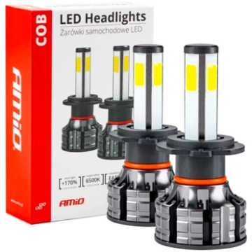 LED spuldzes H7, 38W, 6500K, 12-24V, COB sērija AM