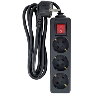 Pagarinātājs MicroConnect, 3 m, 3 ligzdas, ar slēd