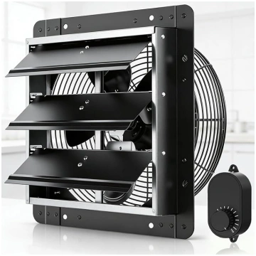 Izplūdes ventilators ar aizbīdni, pie sienas montē