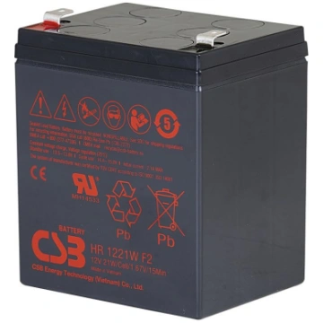 Akumulators 12V, 21W, 5ah, Pb, spailes F2, CSB CSB