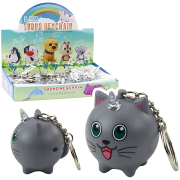 Backpack Keychain Kitten Unicorn Horn LED Sounds G