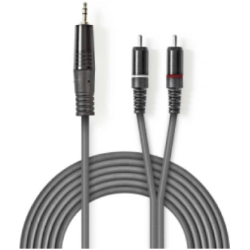 Kabelis Nedis AUX 3.5mm - 2x RCA 3m