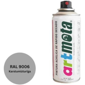 Akrila aerosola krāsa 450 ml, karstumizturīga pelē