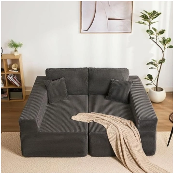 Modular L-Shaped Corner Sofa with Sleep Function -