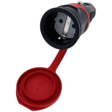 Kontaktligzda gumijas 16A 250V (2P+E) IP54 melns/s