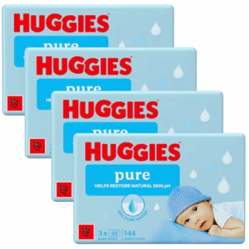 Huggies Pure mitrās salvetes 576 gab