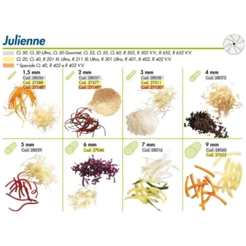 Julienne discs suitable for vegetable cutter serie