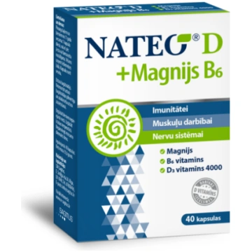 Nateo D+Magnijs B6 kapsulas N40