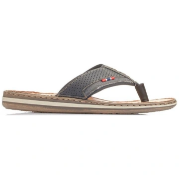 Rieker vīriešu melnas čības pār pirkstu FLIP-FLOPS
