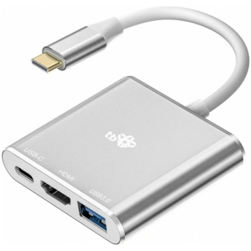 TB USB-C 3-in-1 Hub Adapter - HDMI, USB, PD, silve