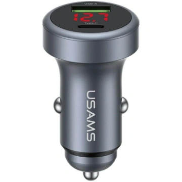 Car Charger USAMS CC327 Aluminum 45W USB-A USB-C T