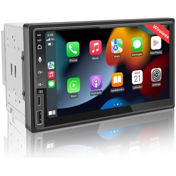 Double DIN radio Android ar bezvadu Carplay & Andr