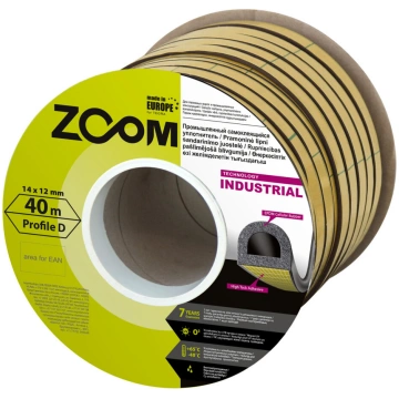 Blīvgumija ZOOM Industrial "D" melna, 14x12mm