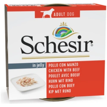 Schesir Dog Chicken Fillets with Beef Fillets in J