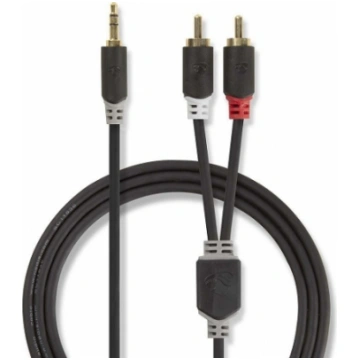 Nedis Audio vads 3.5 mm -> 2x RCA 2m Melns CABW222