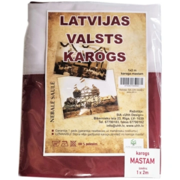 Latvijas karogs Uhh 100x200cm mastam