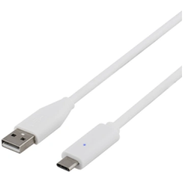 Cable DELTACO USB 2.0, Type C-Type A have, 2m, whi