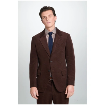Deep Brown Classic Fit Unstructured Cord Jacket Th