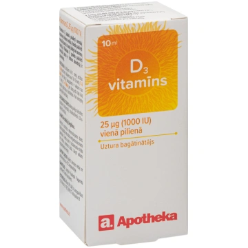 APOTHEKA D3 Vitamīns (1000 IU) pilieni, 10 ml INTE