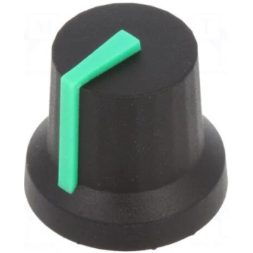 Knob | with pointer | rubber,plastic | Øshaft: 6mm