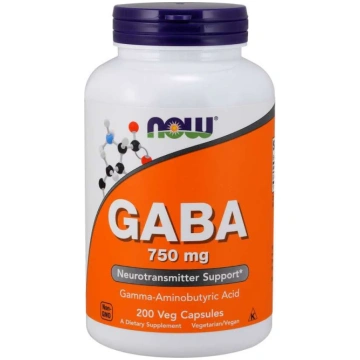 NOW FOODS GABA 750 mg (200 kapsulas)