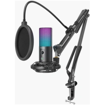 RGB USB MICROPHONE BUNDLE WITH ARM STAND SHOCK MOU