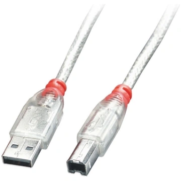 Lindy USB 2.0 cable type A/B, tranparent, 2m 41753
