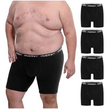INNERSY Men's Underwear Large Sizes Black Men