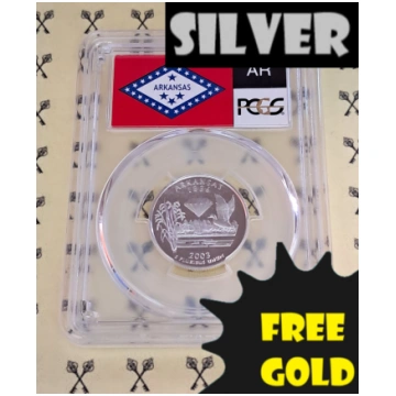 2003-S Arkansas Silver Quarter PCGS PR 69 DCam Fla