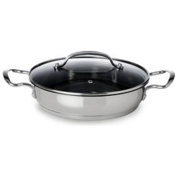 Tegame due manici 24 cm con coperchio in vetro pyr