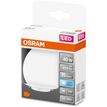 Spuldze Osram LED, Erimõõduline, balta krās., GX53