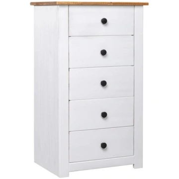 vidaXL kumode, balta, 46x40x89 cm, priedes koks, P