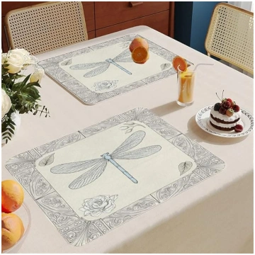 Dragonfly Placemats for Table PVC Placemats Heat R