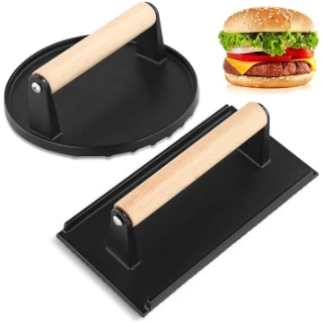 Burgeru smalcinātāju komplekts ar apaļu un taisnst