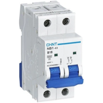Chint automātiskais slēdzis 2P D4A 6kA NB1632ND4A,