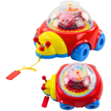 Ladybug Ride-on Pull Toy With Balls And Clock Colo