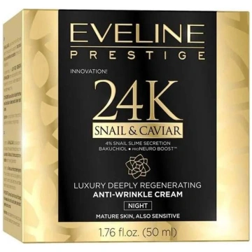 Nakts sejas krēms Eveline 24K Snail & Caviar, 50 m
