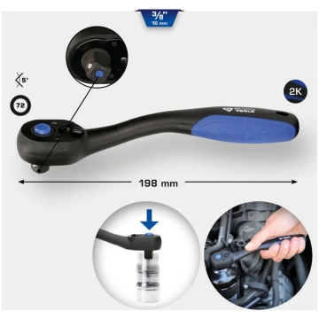Brilliant Tools 3/8" pārslēdzama sprūdatslēga