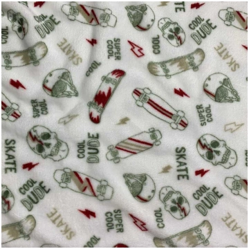 Tessuto Pile Cinigliato Skate Skull 50 Cm