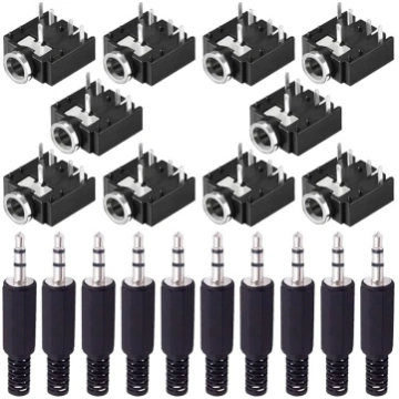 PJ-307 3,5 mm stereo ligzda 5-pin PCB audio austiņ