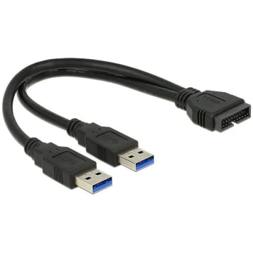 Vads Delock USB 3.0 19 pin male, USB 3.0 male, 0.2