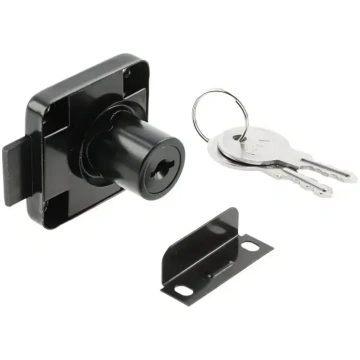 Slēdzene skapim ar 2 atslēgām 138mm melna GTV