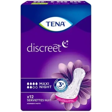 TENA Discreet Maxi Night Incontinence Pads, 12 Cou